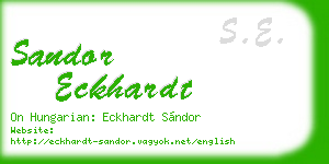 sandor eckhardt business card